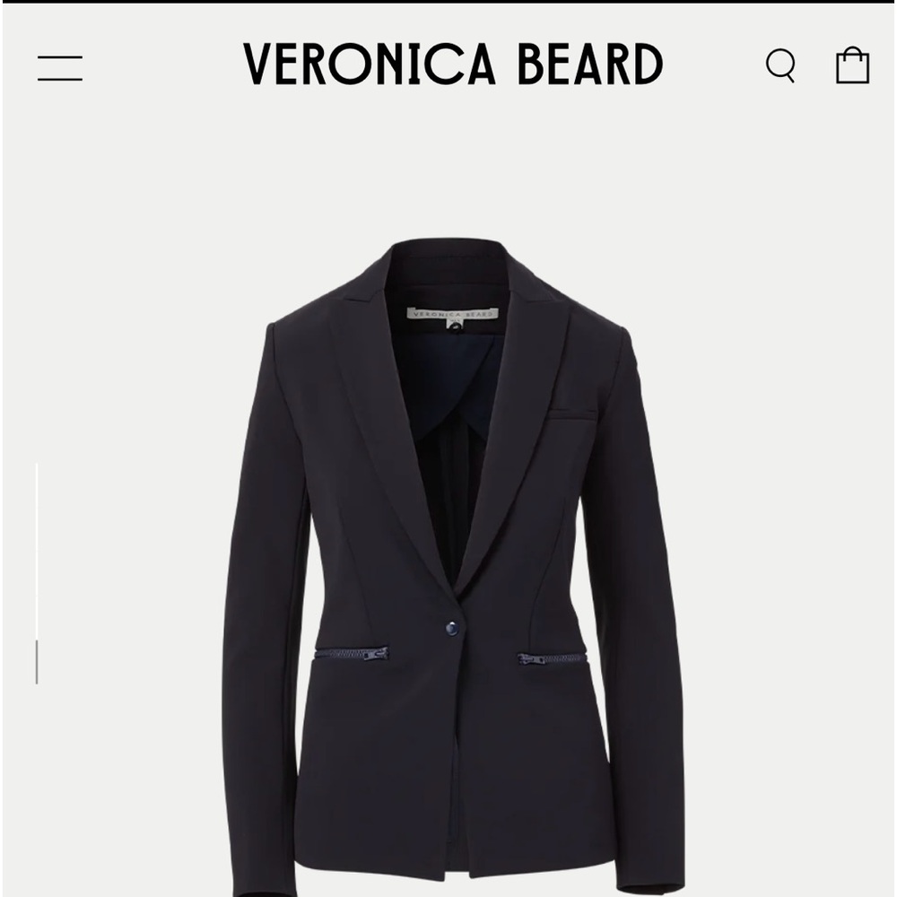 Veronica Beard Iconic Scuba Dickey Jacket, Black Size 8 BNWT